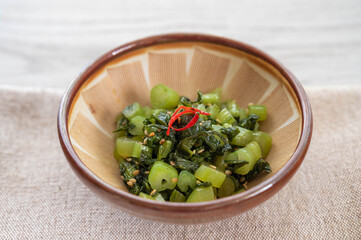 野沢菜の油炒め