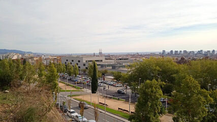 Fototapeta na wymiar Skyline panorámica de la ciudad de Barcelona, Cataluña, España