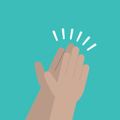 Human hands clapping. People applaud flat design vector illustration