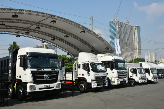 Foton gtl trucks at Philippine International Motor Show in Pasay, Philippines