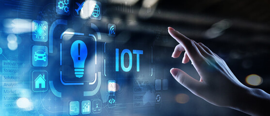 IOT Internet of things Digital transformation Modern Technology concept on virtual screen.