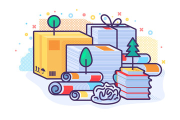 Naklejka premium Wastepaper concept icon