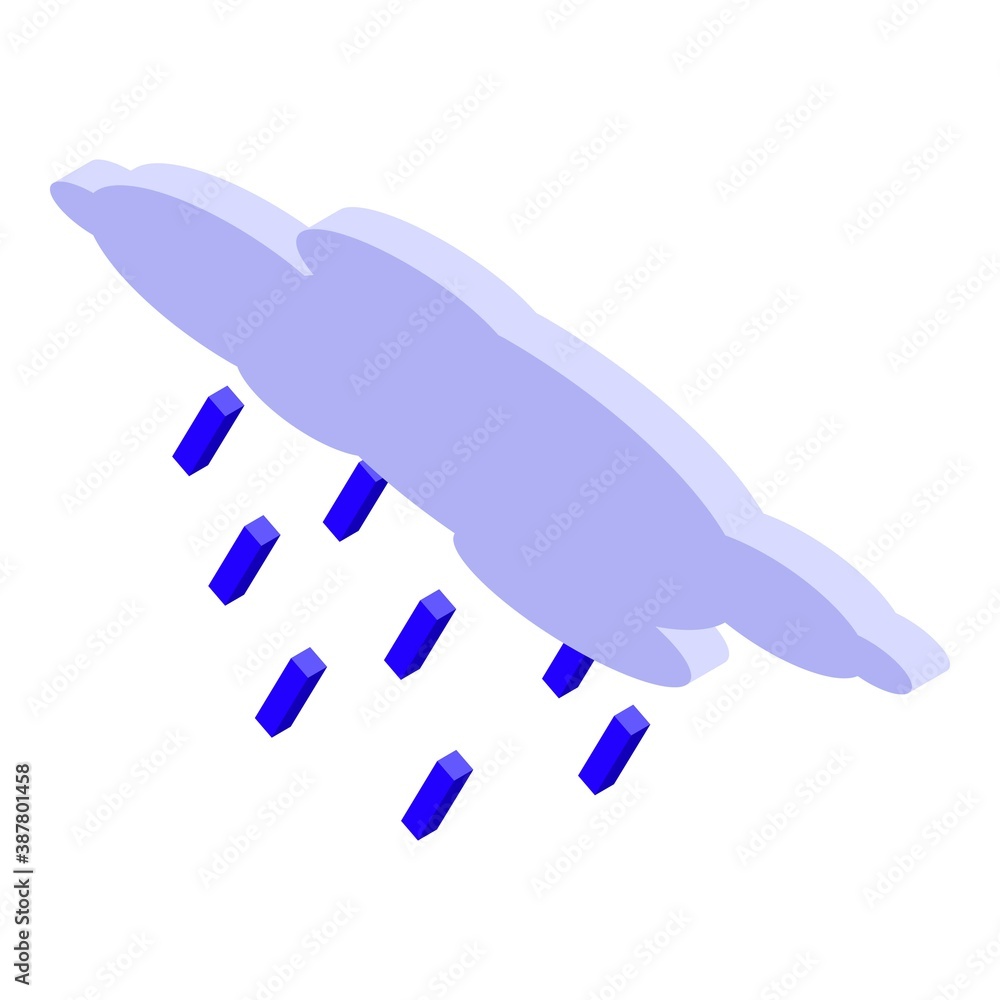Poster rain cloud icon. isometric of rain cloud vector icon for web design isolated on white background