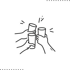 clang glasses together vector icon in outlines