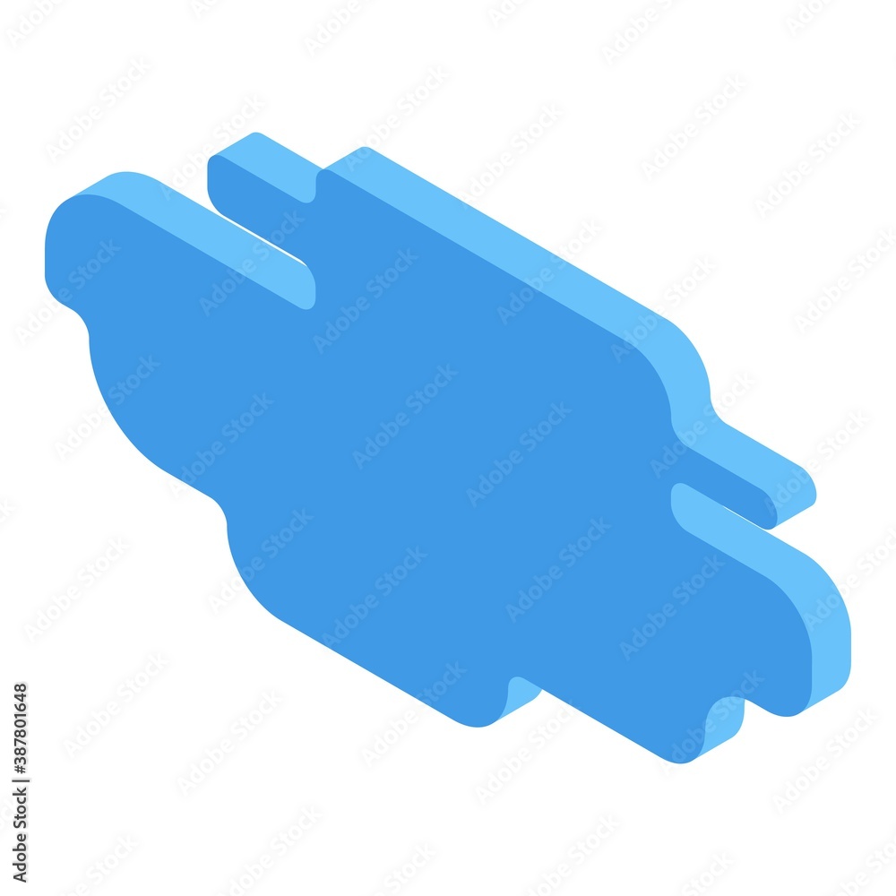 Poster fluffy cloud icon. isometric of fluffy cloud vector icon for web design isolated on white background