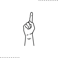 one finger counting vector icon in outlines