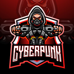 Cyberpunk mascot. esport logo design