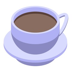 Warm tea cup icon. Isometric of warm tea cup vector icon for web design isolated on white background