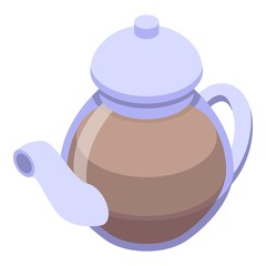 Transparent tea pot icon. Isometric of transparent tea pot vector icon for web design isolated on white background