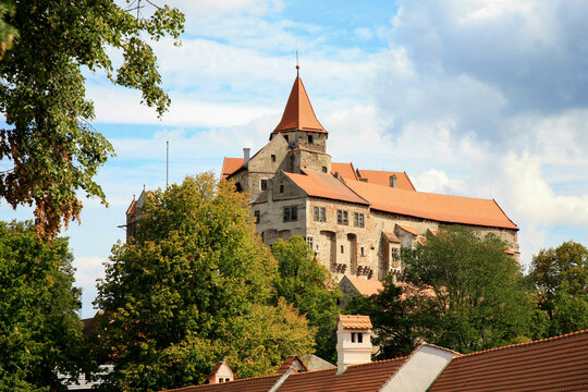 Large, Gothic Pernstejn Castle - Czech Republic, Moravian castle. Czechia