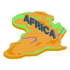 African continent icon. Isometric of african continent vector icon for web design isolated on white background