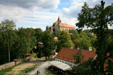 Large, Gothic Pernstejn Castle - Czech Republic, Moravian castle. Czechia