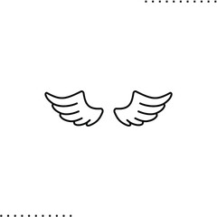 wings vector icon in outlines