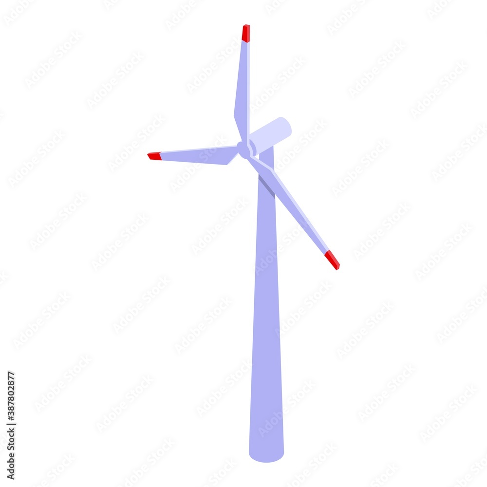 Poster wind turbine icon. isometric of wind turbine vector icon for web design isolated on white background