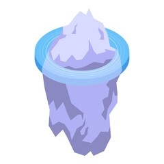 Melting glaciers icon. Isometric of melting glaciers vector icon for web design isolated on white background