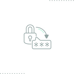 update password vector icon in outline