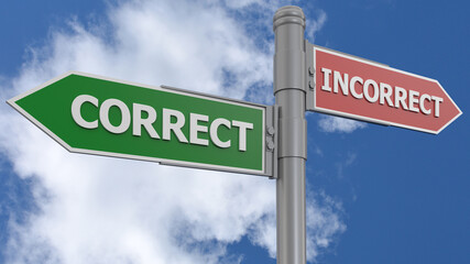 Correct Incorrect road sign