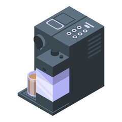 Coffee machine icon. Isometric of coffee machine vector icon for web design isolated on white background