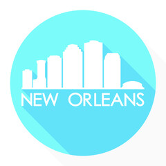 Obraz premium New Orleans Louisiana USA Flat Icon Skyline Silhouette Design City Vector Art Famous Buildings Logo.
