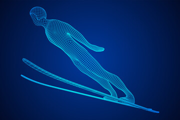 Fototapeta na wymiar Ski jumper sportsman vector illustration.