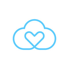 cloud and heart logo icon
