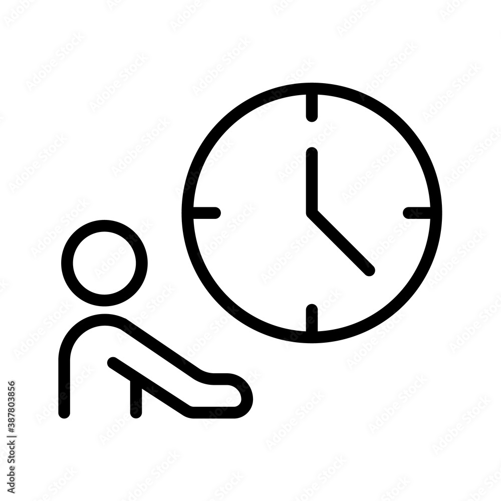 Poster business people outline vector icon isolated on white. work time icon for web and ui design, mobile 