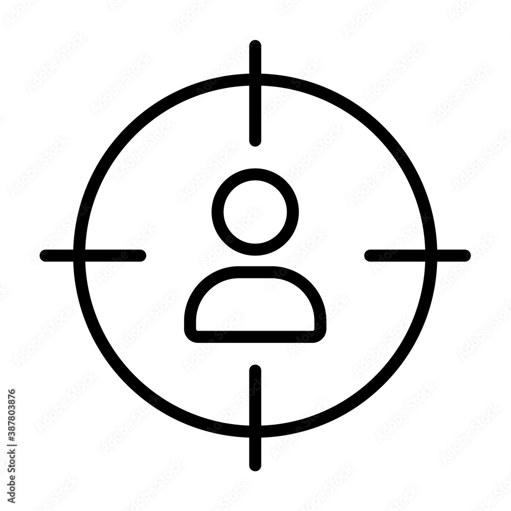 Poster business people outline vector icon isolated on white. headhunting icon for web and ui design, mobil