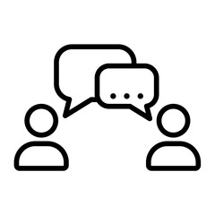 business people outline vector icon isolated on white. talk conversation icon for web and ui design, mobile apps and print products