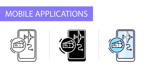 mobile application icon, application for buying air tickets