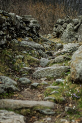 Fototapeta na wymiar Mountain stone trail