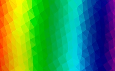 Light Multicolor, Rainbow vector shining triangular background.