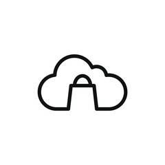 shopping bag and cloud icon