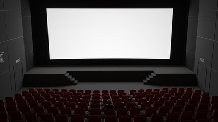 Man sitting in empty cinema