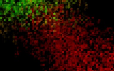 Dark Green, Red vector background with rectangles.