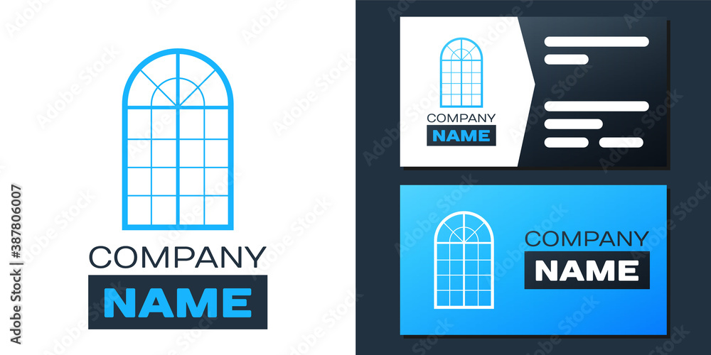 Aufkleber logotype arched window icon isolated on white background. logo design template element. vector.