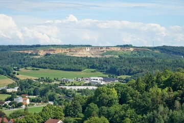 Treuchtlingen - Blick vom Burgberg auf  Firma Frankenschotter 2016