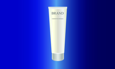 Beautiful cosmetic templates for advertising, realistic jars on a blue background.