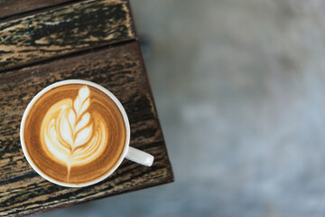 Cup of coffee with beautiful Latte art