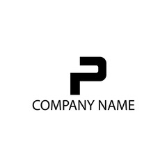 Letter p creative logo illustration template black design vector