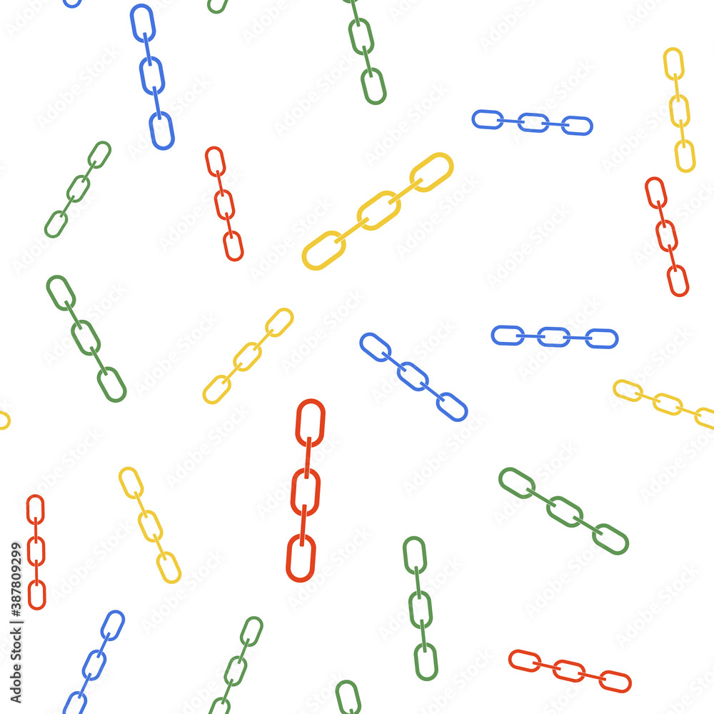 Poster color chain link icon isolated seamless pattern on white background. link single. vector.