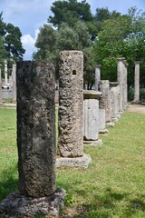 Ancient Olympia and the ruins of the wrestling arena