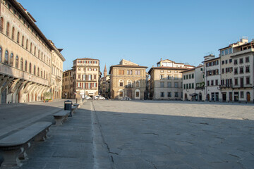 Fototapeta na wymiar View of Piazza Santa Croce in Florence, Tuscany, Italy.