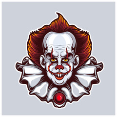 halloween horor pumpkin vampire logo illustration