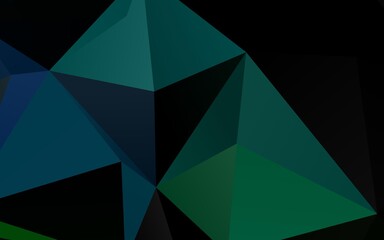 Fototapeta premium Dark Blue, Green vector polygon abstract layout.