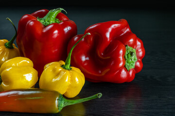 A close-up of different kinds of colorful peppers