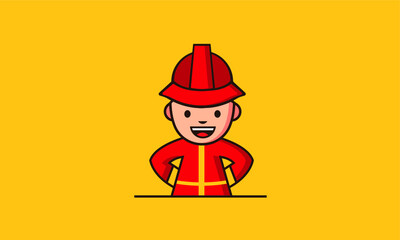 cartoon illustration of a firefighter 