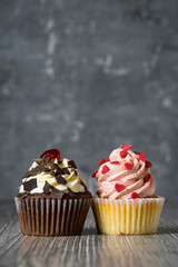 cupcake with cherry frosting