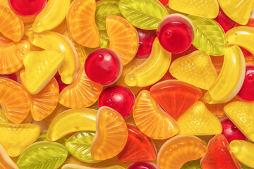 Assorted tasty gummy candies.