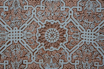 Background arabic ornament on plaster wall