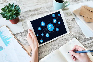 Business process automation and technology concept on screen.